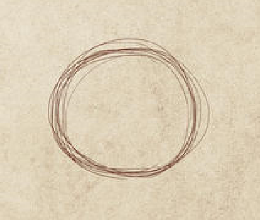 Штриховкой намечаем круг